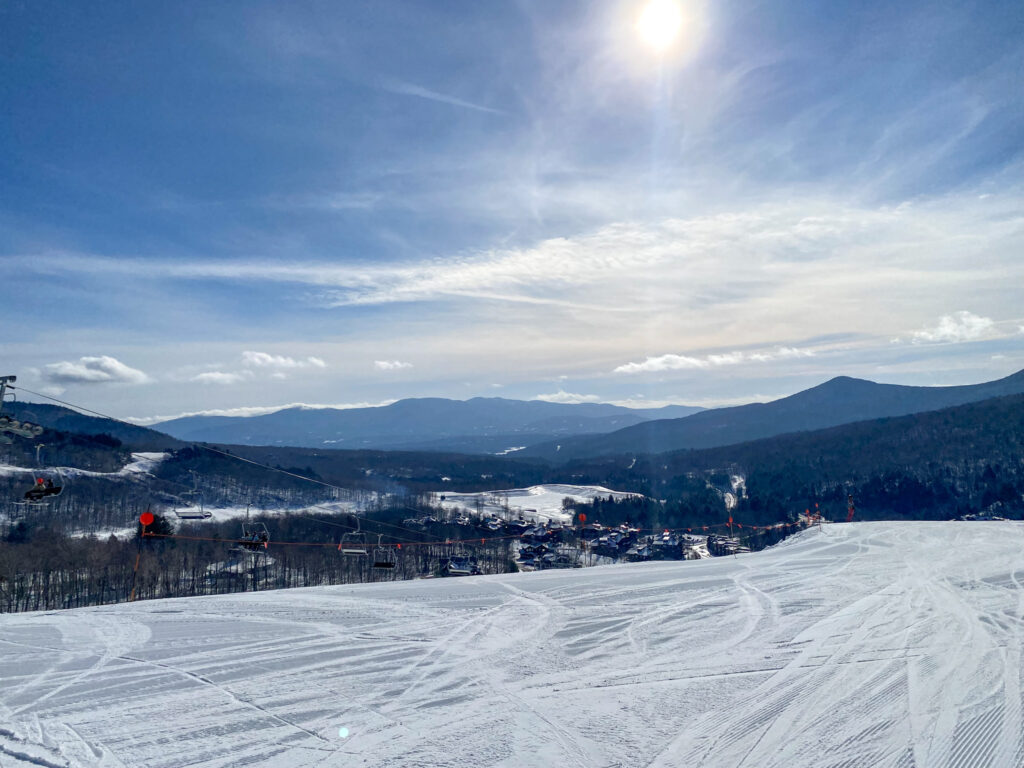 Stowe Vermont as seen from Stowe Mountain Lodge and Resort